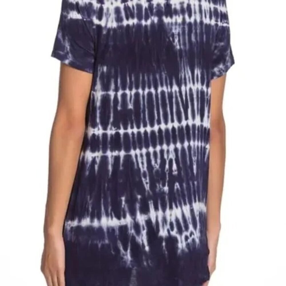C&C California Shibori Blue Tie Dye Twist Front Top - Picture 2 of 6